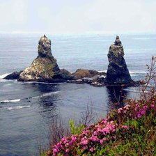 Схема вышивки «скалы в море»