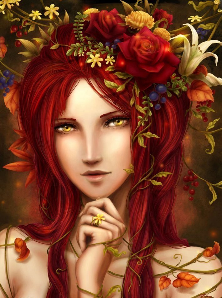 Моя осень 🍁 - девушка, красноволосая, осень, портрет - оригинал