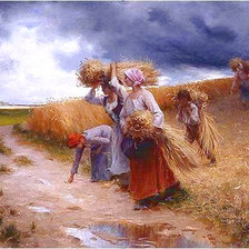 Оригинал схемы вышивки «Georges Laugee Women in the Fields 2» (№2676491)