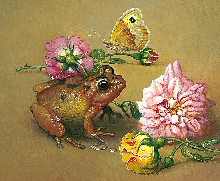 Лягушка с бабочкой - оригинал