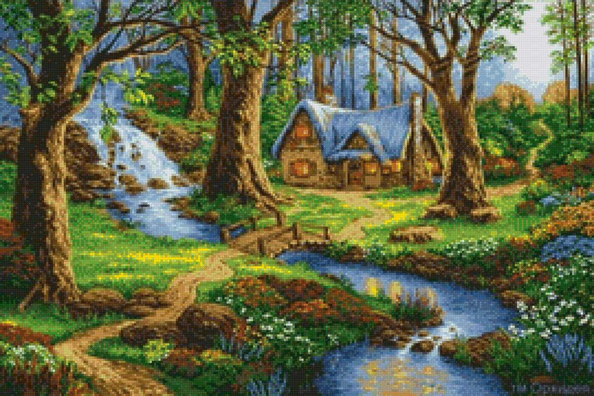 Лесная сказка - сказка, домик, лес - предпросмотр