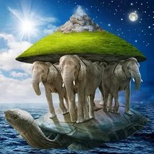Схема вышивки «Земля стоящая на слонах и черепахе»