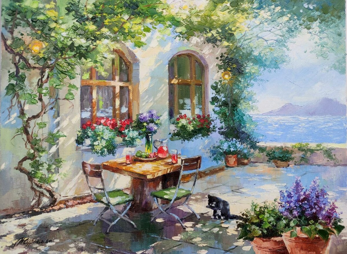 Утро - ☀️, море, дом - оригинал