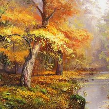 Схема вышивки «осенний лес»