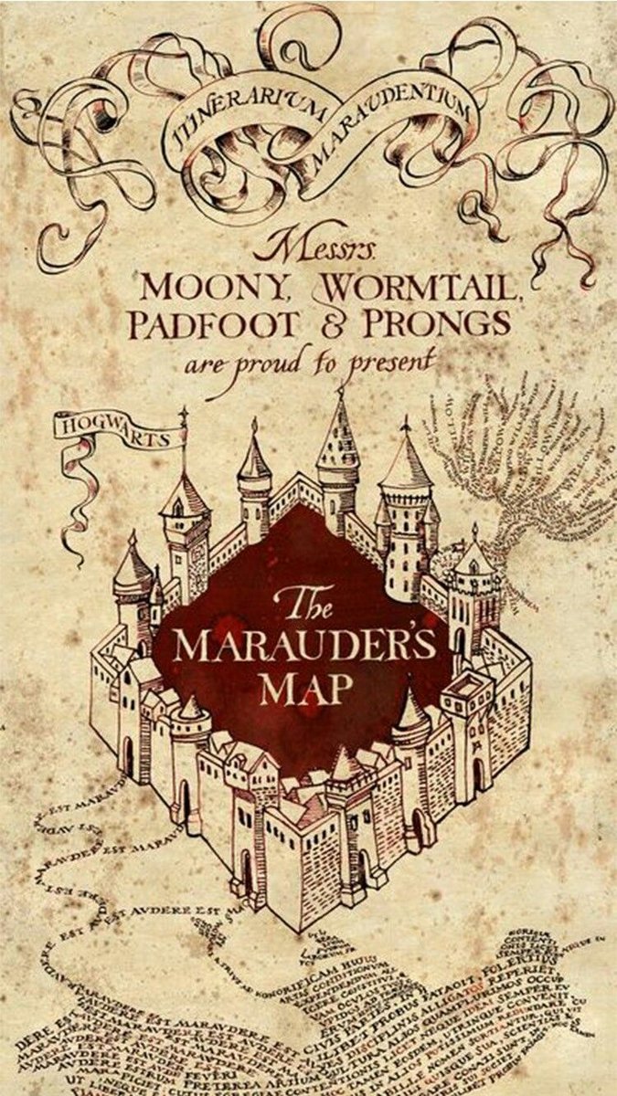 Карта мародеров 4 цвета - мародеров, карта, мародеры, гарри, поттер - оригинал