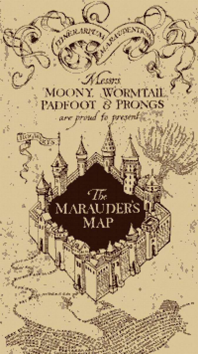 Карта мародеров 4 цвета - мародеры, мародеров, гарри, карта, поттер - предпросмотр