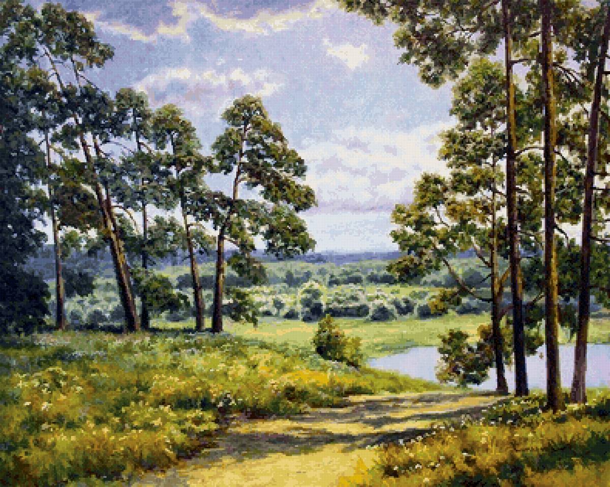 Летнее настроение - пейзаж, сосны - предпросмотр