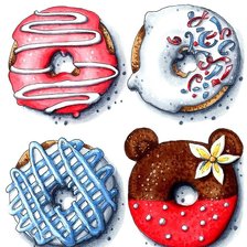 Схема вышивки «Donuts»