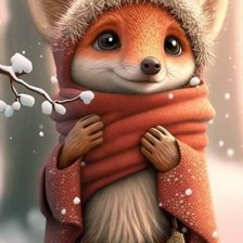 Схема вышивки «Winter fox»