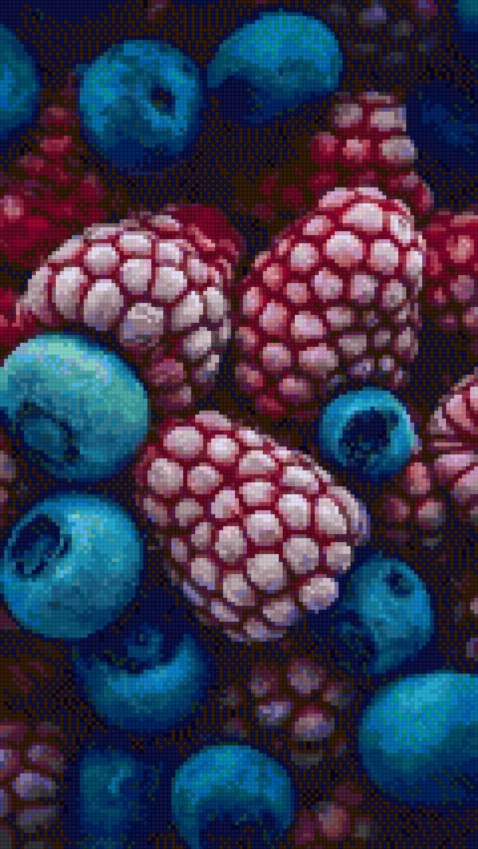 Морозные ягоды - малина, ягоды, голубика - предпросмотр