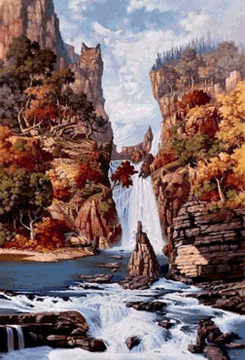 №2679571 - водопад, природа, горы, фантазия - предпросмотр