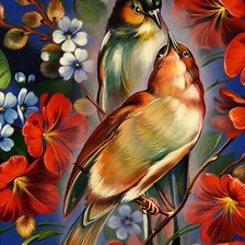 Схема вышивки «птицы»