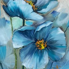 Схема вышивки «голубые маки»