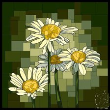 Схема вышивки «подушка ромашки»