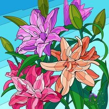 подушка лилии