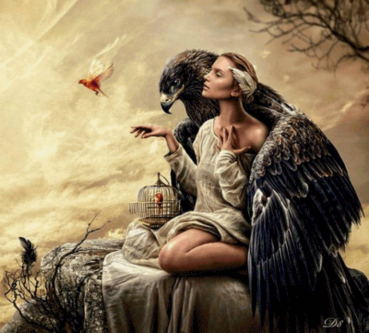 Мечты - девушка птицы - предпросмотр