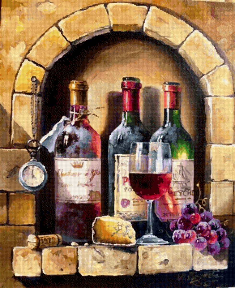 №2682708 - натюрморт, вино, виноград - предпросмотр