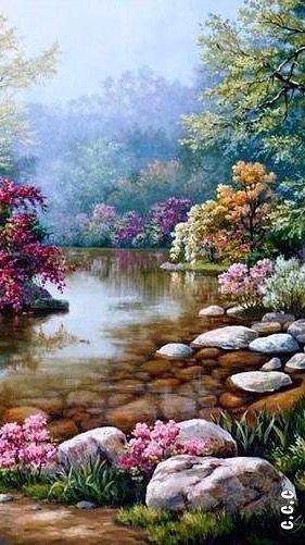 Райский уголок - лес, озеро - оригинал