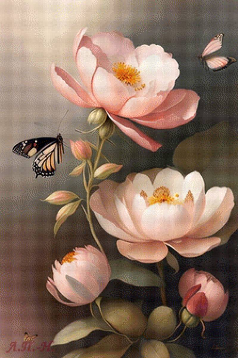 Бабочки и цветы - бабочки и цветы - предпросмотр