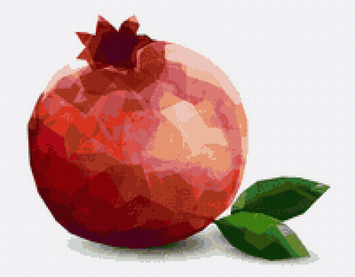 Гранат - красный, фрукты, монохром, гранат - предпросмотр