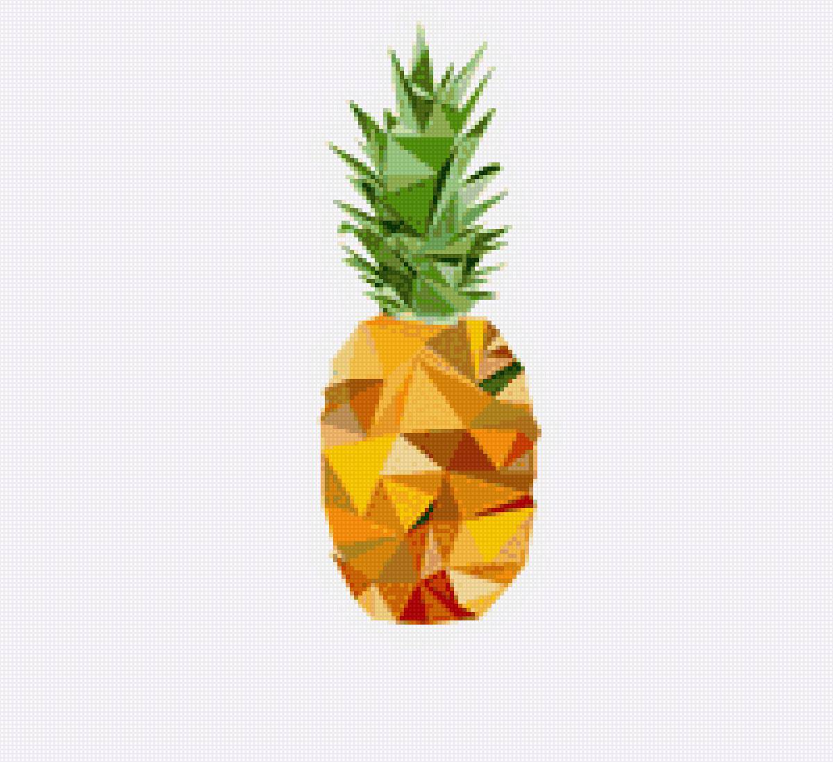 Ананас - ананас, полигональный рисунок, фрукты - предпросмотр
