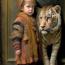 boy with lion