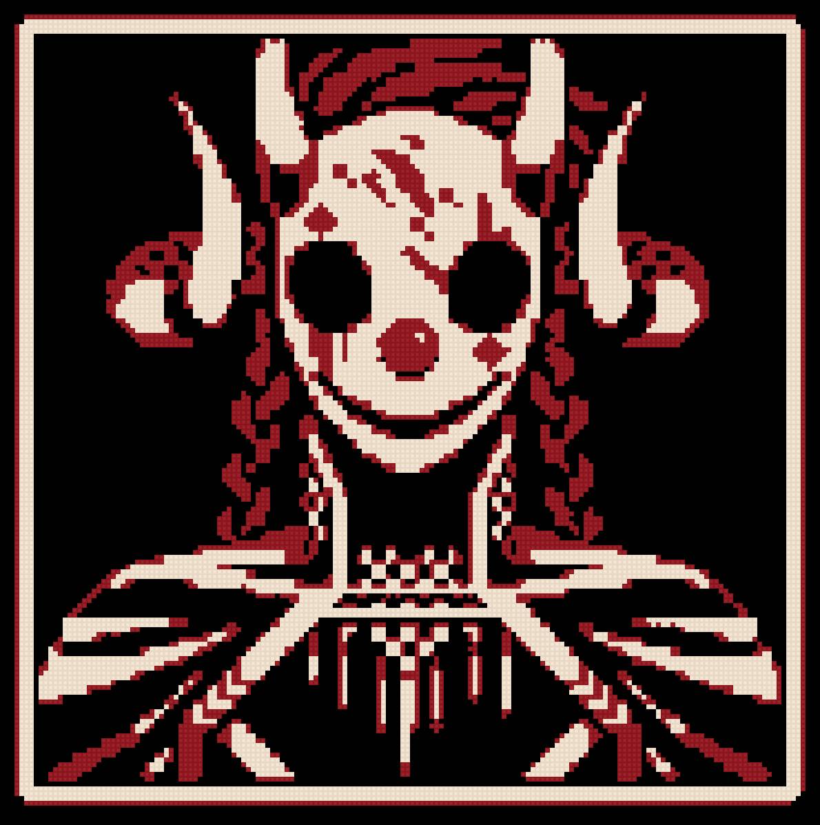 Character portrait 1 (by KADA✩BURA) - white, red, pixel art, black - предпросмотр