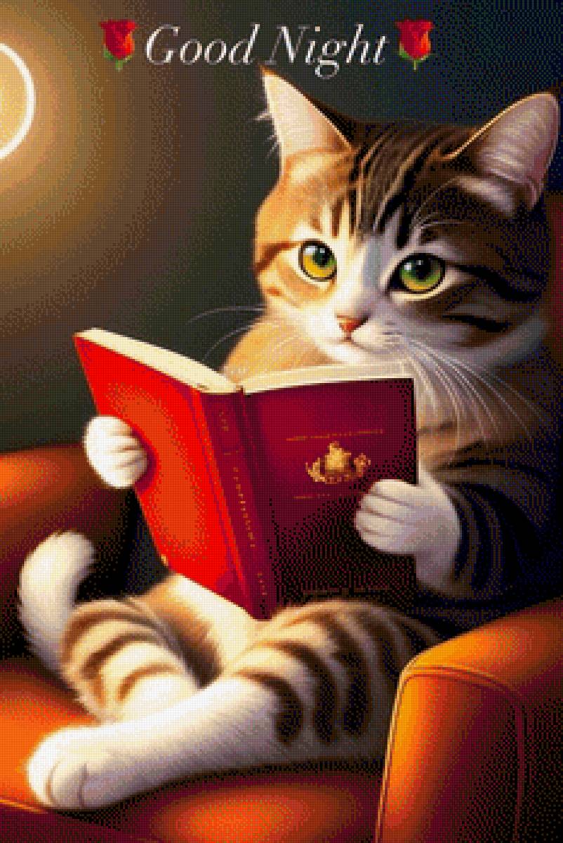 Mèo đọc sách - mèo - предпросмотр