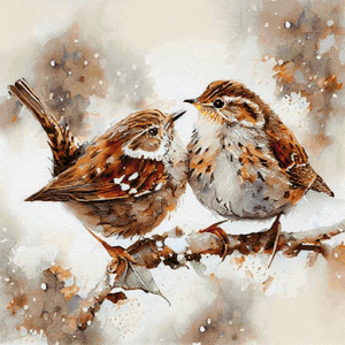 Флирт - воробьи, птицы - предпросмотр