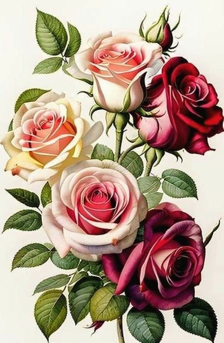 Розы - розы, цветы, живопись - оригинал