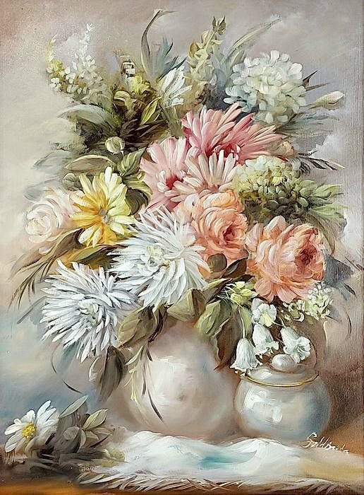 Букет цветов - цветы, букет, живопись - оригинал