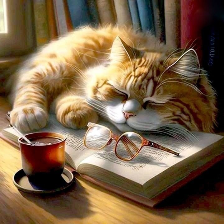 Рыжий кот - животные, кот, сон - оригинал