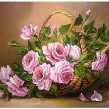 Розы в карзине