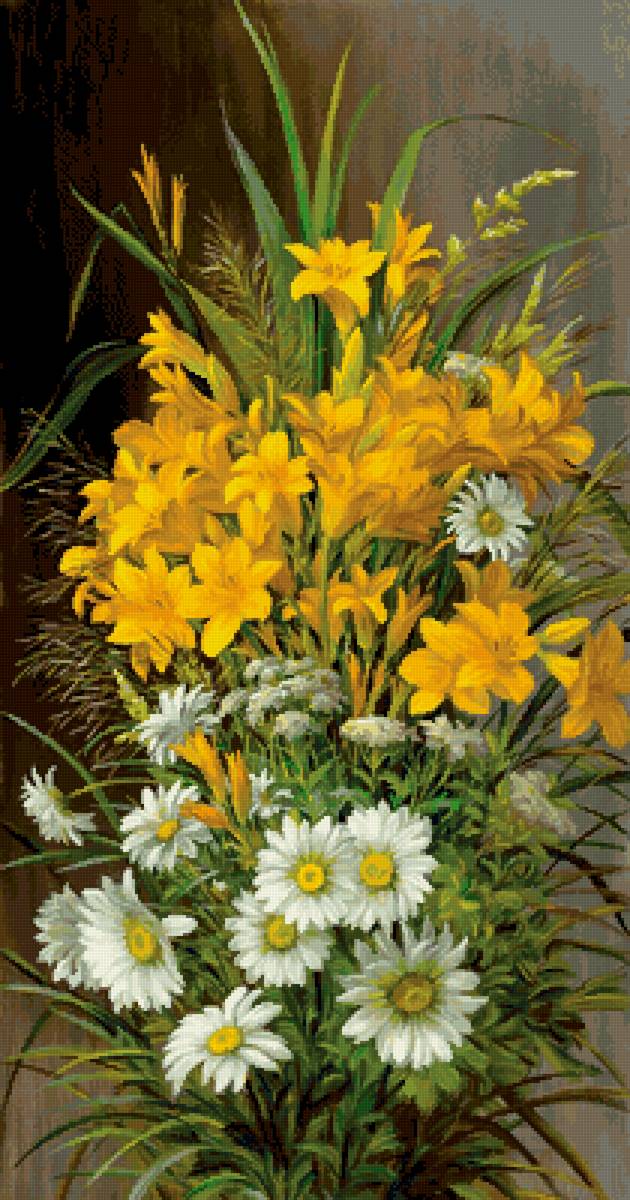 букет с ромашками - предпросмотр