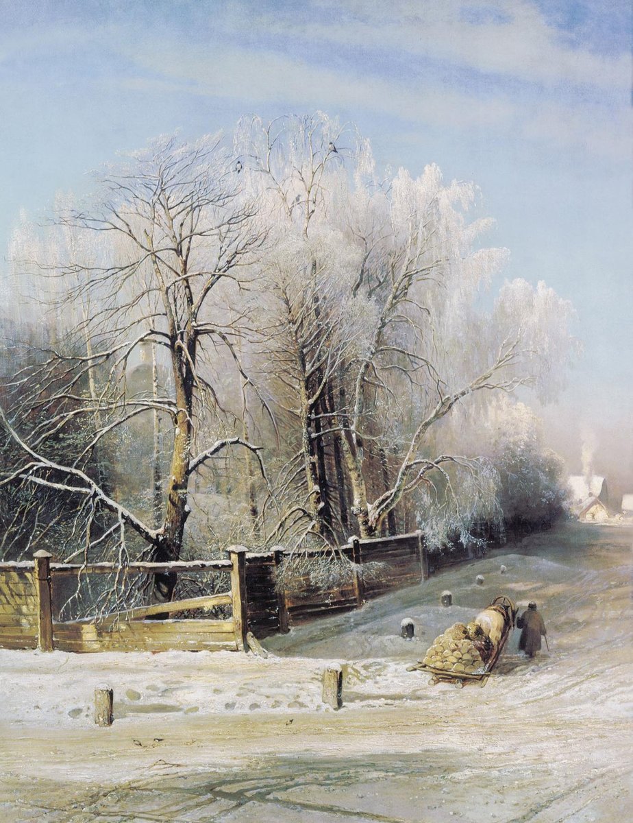 Зимний день - саврасов, зима, мороз - оригинал