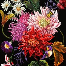 Схема вышивки «букет георгин»