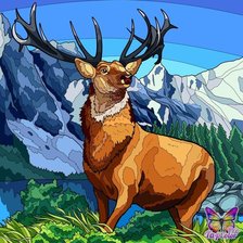 Схема вышивки «олень»