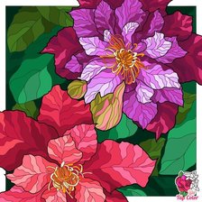 Схема вышивки «подушка цветы»