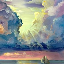 Схема вышивки «пейзаж с небом»