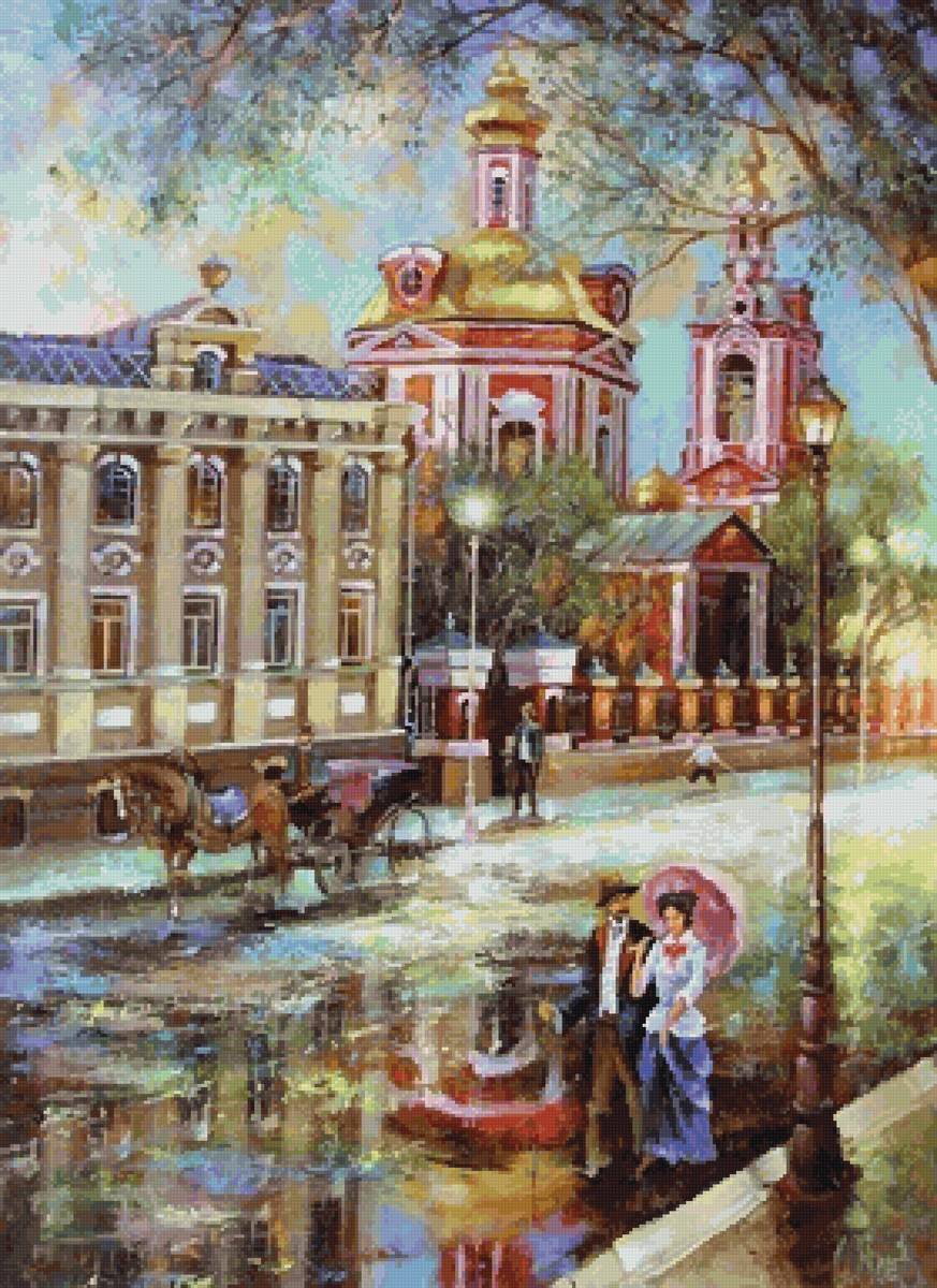 Старая Басманная - дождь, город - предпросмотр