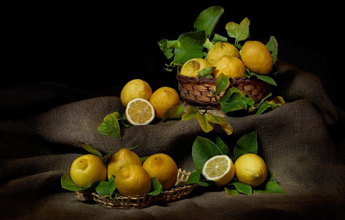 Натюрморт из лимонов - лимоны - оригинал