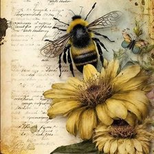 Схема вышивки «Пчела и цветы»