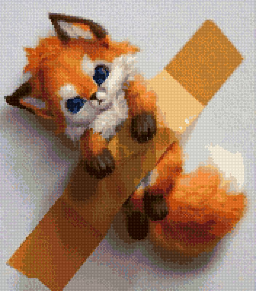 Рыжая злючка - лисенок, лиса - предпросмотр