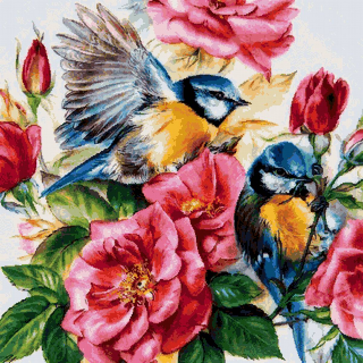 №2693005 - птицы, цветы - предпросмотр