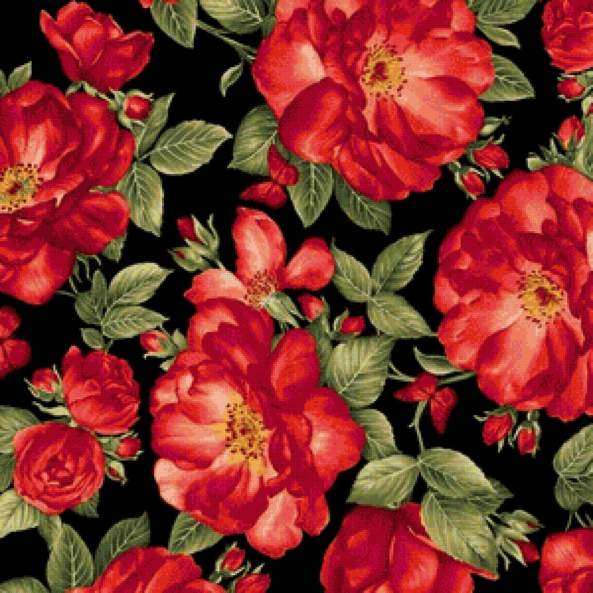 Подушка "Шиповник" - цветы, шиповник, подушка - предпросмотр