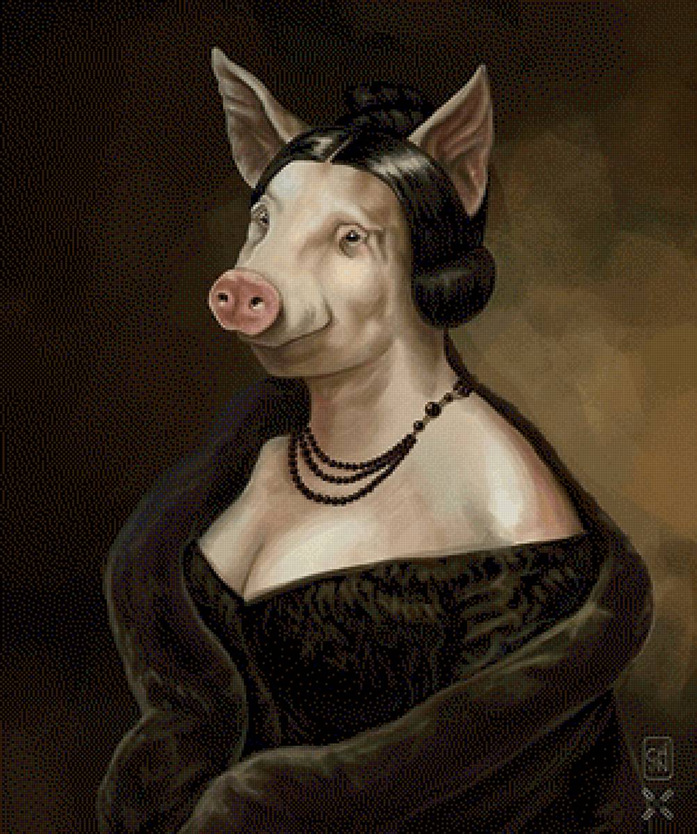 Как превратиться в свинью. Портрет свиньи. Девушка кабан.