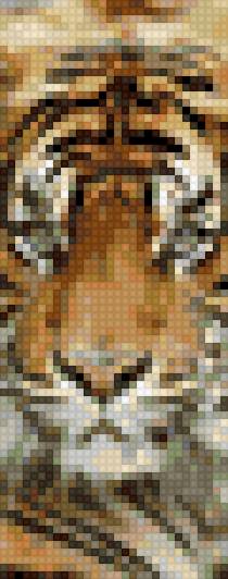 Тигр вышивка галстука - узкая, тигр, галстук - предпросмотр