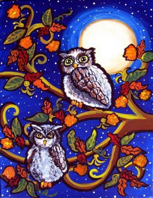 №2694175 - дерево, сова, птица - оригинал