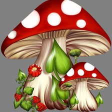 Оригинал схемы вышивки «грибы» (№2694302)