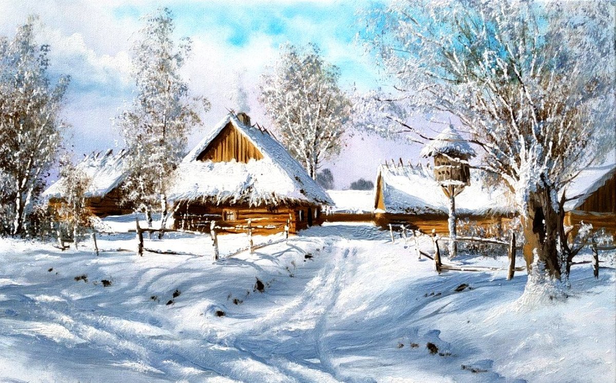зима в деревне - оригинал